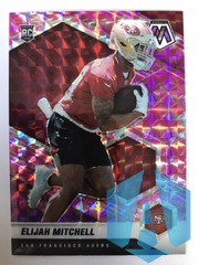 2021 Panini Mosaic Elijah Mitchell #376 Pink Camo Prizm Rookie RC 49ers